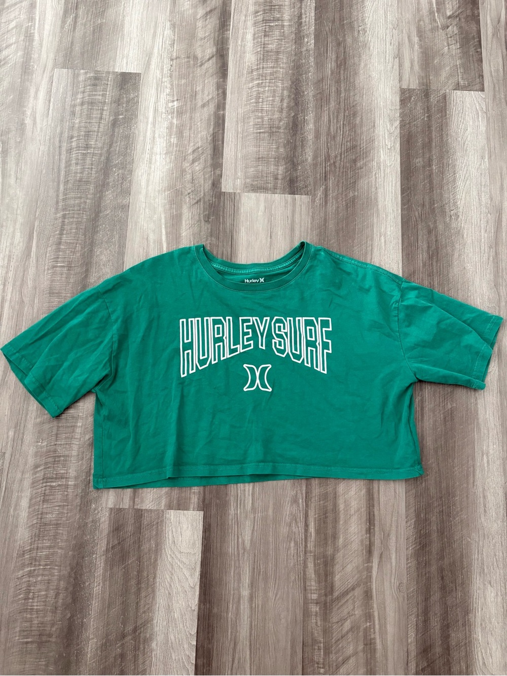 Hurley Green Cropped Graphic Tee